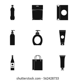 Packing icons set. Simple illustration of 9 packing vector icons for web