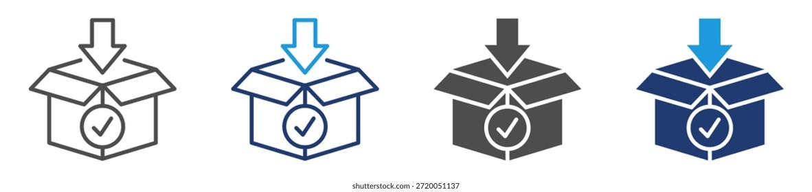 packing industry icon set multi style
