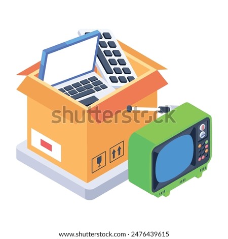 Packing Up Isometric Style Icons 
