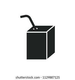 packing of juice with a straw vector icon