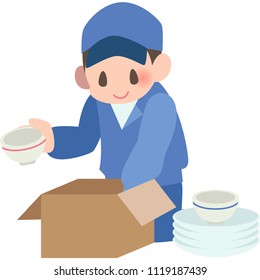 Packing kitchen workers