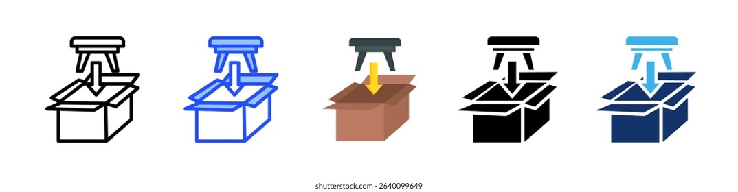 Packing Label Icon Collection With Multiple Styles
