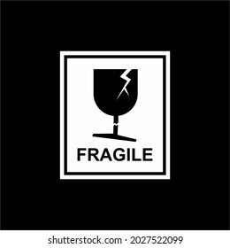 Packing Label Icon Symbol. Fragile Illustration. Vector Illustration
