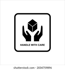 
Packing Label Icon Symbol. Handle With Care Illustration. Vector Illustration