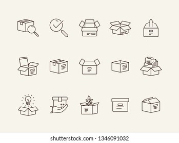 Packing line icon set. Delivery and packaging concept.Vector illustration can be used for topics like post office, courier, logistics