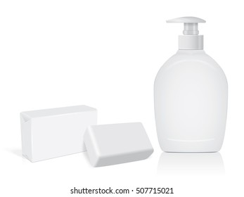 Packing with liquid soap Mock Up Vector Template