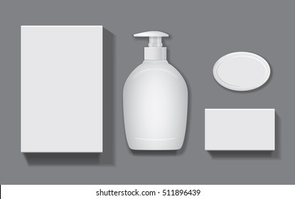 Packing with liquid soap Mock Up Vector Template