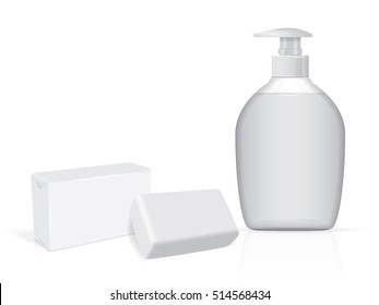 Packing with liquid soap Mock Up Vector Template