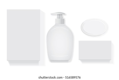 Packing with liquid soap Mock Up Vector Template