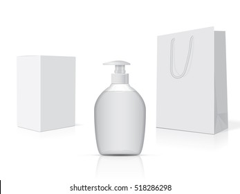 Packing with liquid soap Mock Up Vector Template