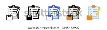 Packing List Icon Collection With Multiple Styles