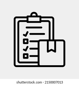 Packing list icon in line style, use for website mobile app presentation