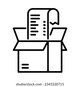 Packing list icon. Line vector. Isolate on white background.