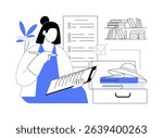 Packing list isolated cartoon vector illustrations. Young girl writes a packing list, getting ready for vacation, people lifestyle, prepare for travel, journey planning vector cartoon.
