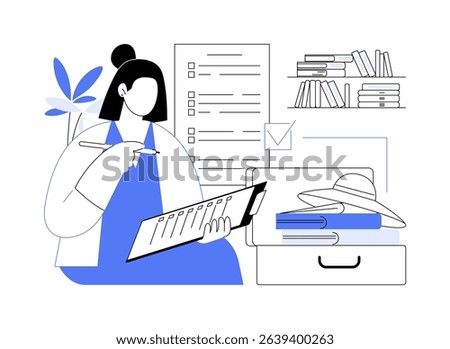 Packing list isolated cartoon vector illustrations. Young girl writes a packing list, getting ready for vacation, people lifestyle, prepare for travel, journey planning vector cartoon.