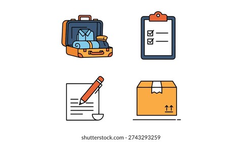 Packing List Line creative smooth modern illustration