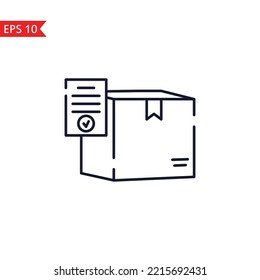 Packing list line icon isolated sign symbol Vector