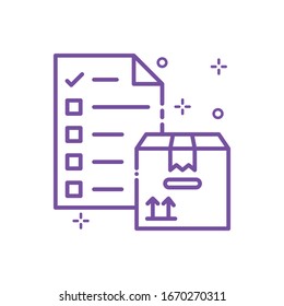 Packing List Vector illustration. Shopping and E-commerce Outline icon. EPS 10 File