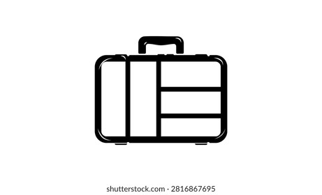 Packing luggage, black isolated vector silhouette