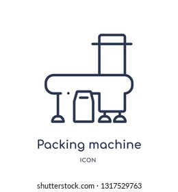 packing machine icon from tools and utensils outline collection. Thin line packing machine icon isolated on white background.