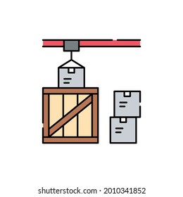 Packing orders сolor line icon. Pictogram for web page, mobile app, promo. UI UX GUI design element. Editable stroke.