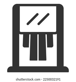 Packing outerwear in film after dry cleaning - icon, illustration on white background, glyph style