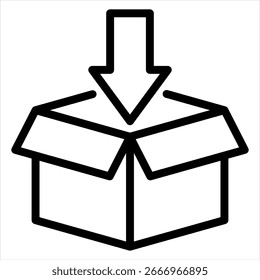Vector de ilustración de icono de contorno de embalaje