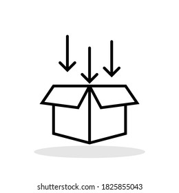 Packing package icon in trendy flat style. Package symbol for your web site design, logo, app, UI Vector EPS 10. 