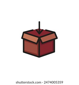 Packing parcel line icon. Unboxing, container, post. Distribution concept. Vector illustration can be used for topics like shipping, delivery, mail