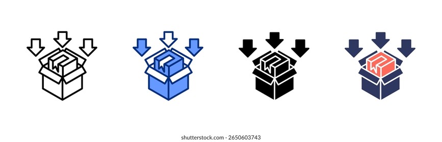 Packing Process icon sheet multiple style collection