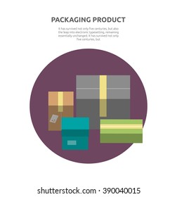 Packing product boxes icon design style. Box delivery, package service, transportation parcel, deliver container, receive pack, send and logistic vector illustration. Isolated packing product icon