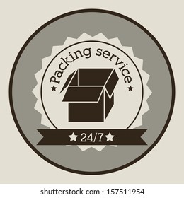 packing service over gray background vector illustration