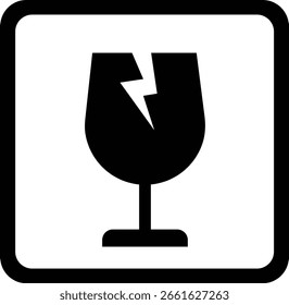 Símbolo de embalagem ícone frágil.Manuseio e símbolos de embalagem incluindo frágil, reciclar e sinal de cuidado. Símbolo de embalagem para caixas de cartão. Etiqueta de envio de entrega.etiqueta de aviso para o pacote de envio.