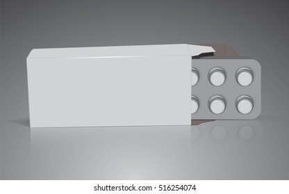 Packing with tablets. Mock Up Vector