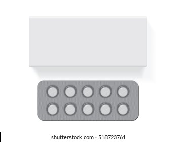 Packing with tablets. Mock Up Vector