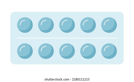 Packing of tablets. A simple blister icon with vitamins.