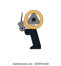 Packing tape dispenser icon. Clipart image isolated on white background.