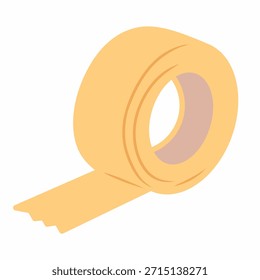 Cinta de embalaje en estilo plano dibujado a mano para flujos de trabajo de embalaje y logística. Ideal para la preparación de envío, diseño de almacén, y las ilustraciones de entrega.