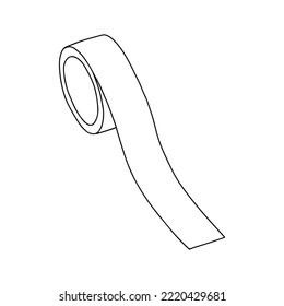 Packing tape mockup. Linear, vector, realistic, outline illustration.