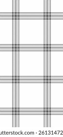 Packing textile check texture, neat background pattern seamless. Merry christmas vector plaid fabric tartan in white and black colors palette.