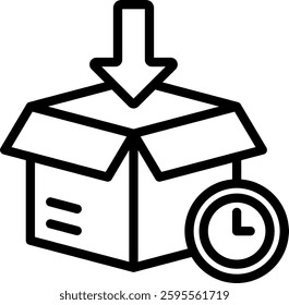 Packing Time Icon Outline Vector Illustration