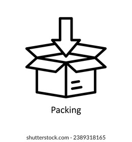 Packing vector   outline Design illustration. Symbol on White background EPS 10 File