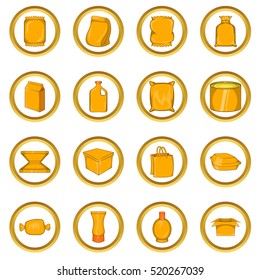 Packing vector set in cartoon style isolated on white background