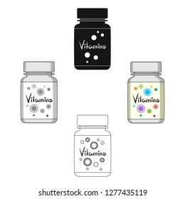 Packing with vitamins.Medicine single icon in cartoon style vector symbol stock illustration web.