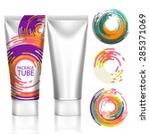 Packing White Realistic Tubes For Cosmetics Isolated On White Background. Here Can Be Creams, Toothpaste, Gel, Sauce, Paint, Glue, Ointments, Lotions, Medicines. Abstract Backgrounds For Your Design. 