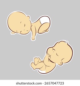 Pakete Baby schlafen Vektor-Design-Vorlage
