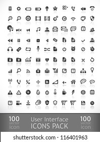 Packs Icons User Interface For Mobile Devices And Web Applications.black And White