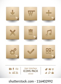 Packs icons user interface for mobile devices and web applications.Scratch paper