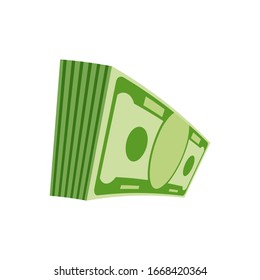 Packs of paper money. Bundle with cash bills. Keeping money in bank. Deposit, wealth, accumulation and inheritance. Flat vector cartoon money illustration. Objects isolated on a white background.