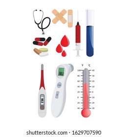 Pack/Set/ Collection Of Medical Icons. Vector Illustration Isolated On White Background